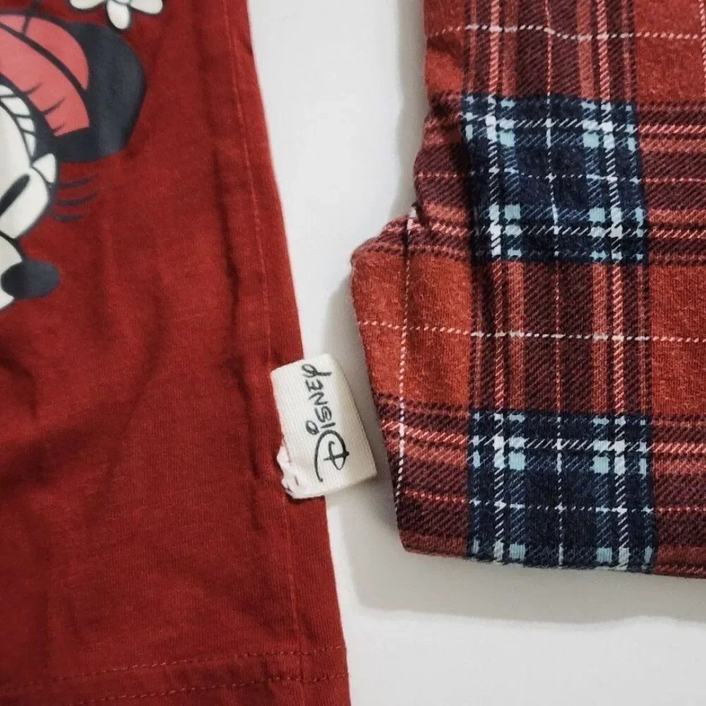 H&M Unisex Boys Disney Mickey & Friends Plaid Pajamas Size 6x